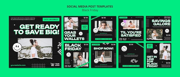 Flatt design Black Friday Instagram-innlegg