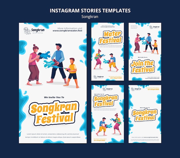 Flatt design Songkran-mal