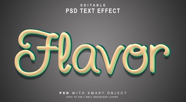 PSD flavor text effect. editable text smart object