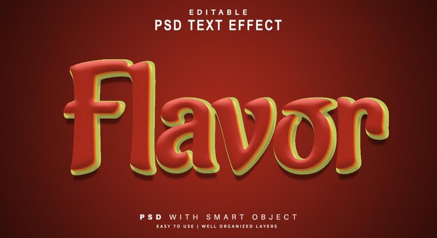 Flavor text effect. editable text smart object