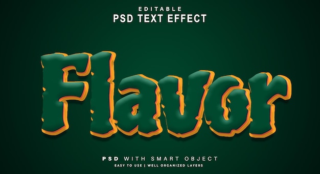 PSD flavor text effect. editable text smart object