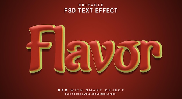 Flavor Text-effekt. Redigerbar tekst, smartobjekt