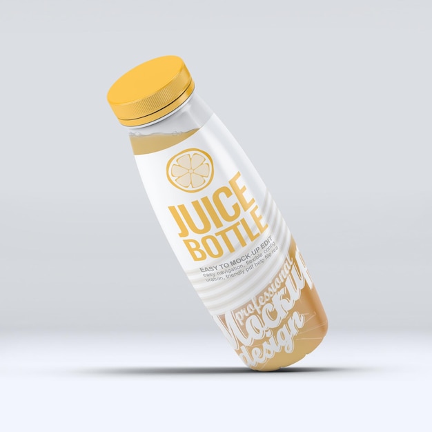 Flavour fusion juice bottle mockup collection voor creatieve visualisatie