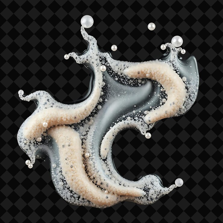 PSD flaxseed oil infused with pearl glitters giving off a glittering and soft effect png fluid effect
