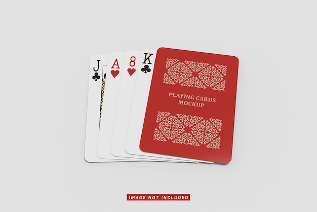 Flay lay of playing cards mockup