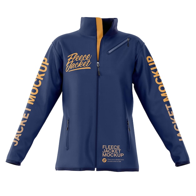 PSD fleece jacket mockup front view