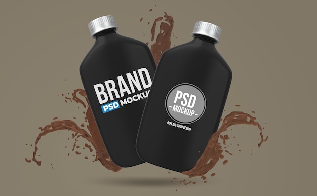 Fles 3d-rendering mockup ontwerp