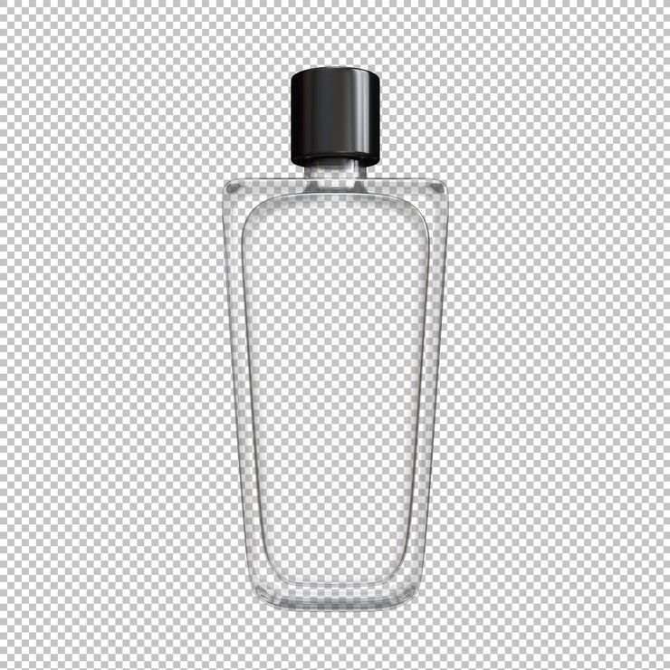 PSD fles parfum op doorzichtig