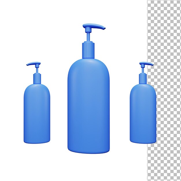 PSD fles pomp crème bubble 3d render illustratie