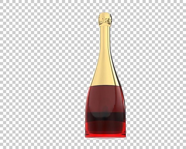 PSD fles wijn geïsoleerd op transparante achtergrond 3d-rendering illustratie