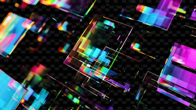 Flickering Holographic Billboards Glitched Hologram Material Y2k Texture Shape Background Decor Art