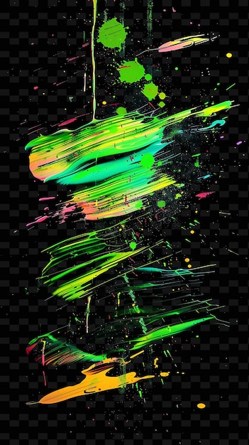 Flickering neon paintbrush strokes glitched paintbrush strock y2k texture shape background decor art