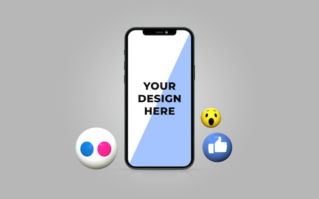 Flickr icon mockup on iphone