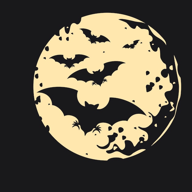 Flight of a bat and moon