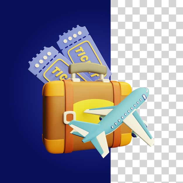 PSD flight ticket 3d icon