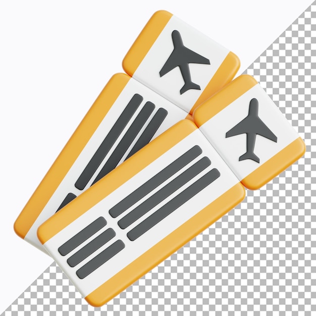 Flight Ticket 3d Illustration