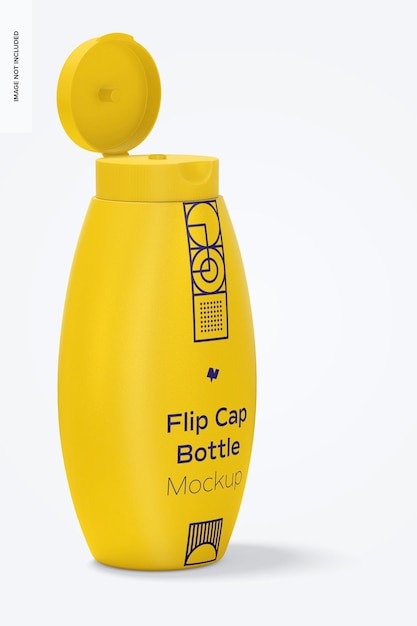 Flip cap bottle mockup, aperto