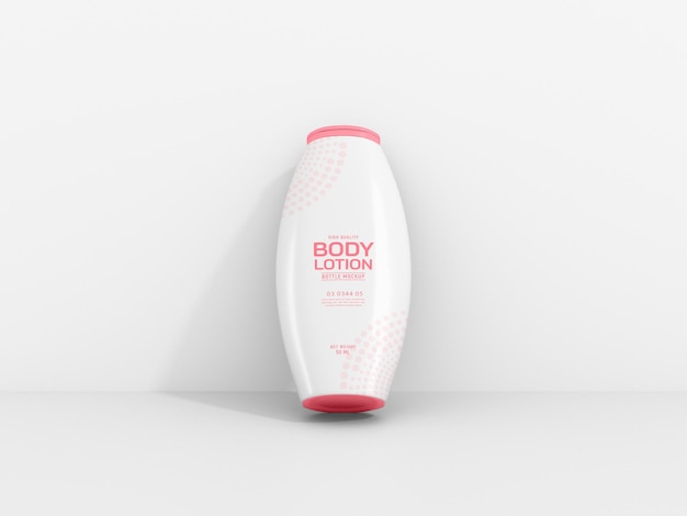 Flip Cap Cosmetic Body Lotion Bottle Packaging Mockup