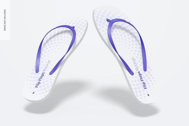 PSD flip flops mockup, floating