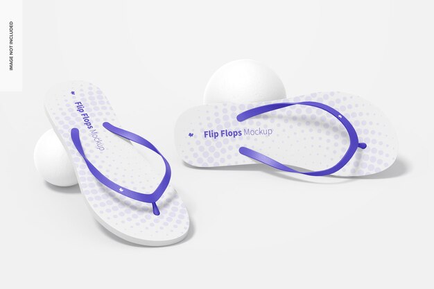 PSD flip flops mockup, perspectief