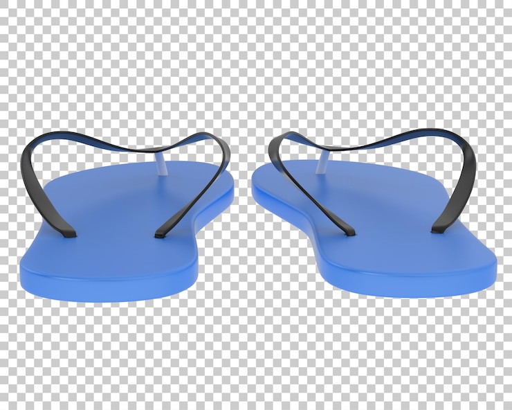 PSD 透明な背景の3dレンダリングイラストでビーチサンダル
