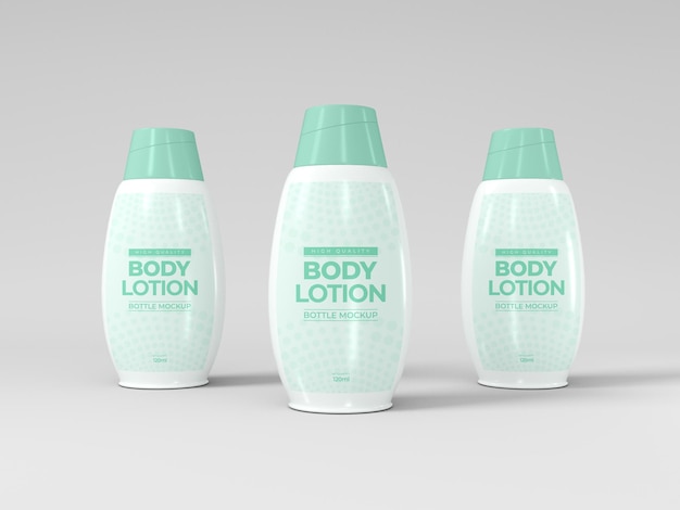 Flip lid body lotion bottle mockup