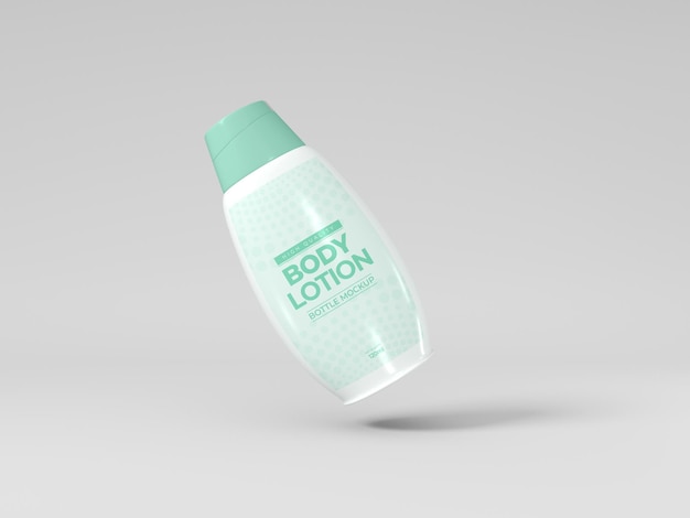 Flip lid body lotion bottle mockup