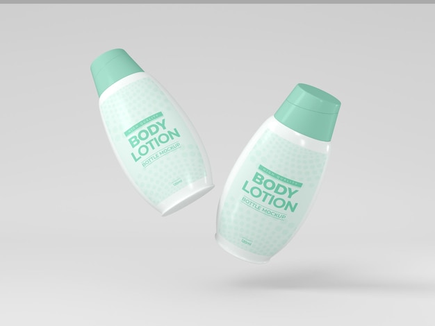 flip lid body lotion bottle mockup