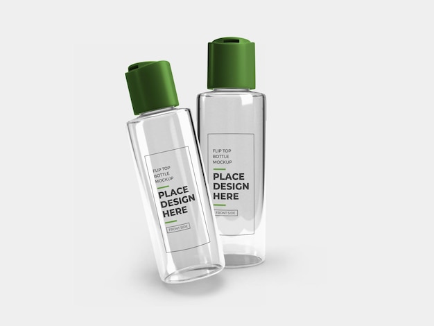 flip top bottle mockup