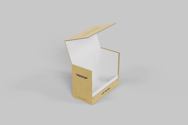 PSD flip top box paper mockup