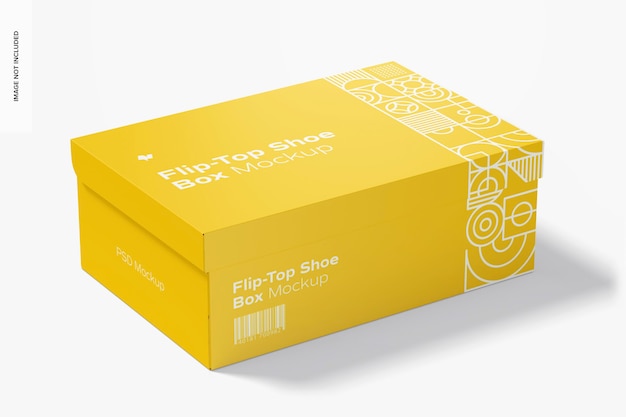 Flip-top shoe box mockup