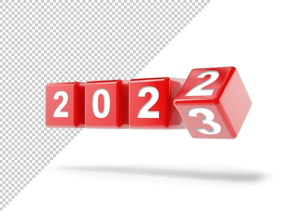 Flipping cubes for new year change 2022 to 2023