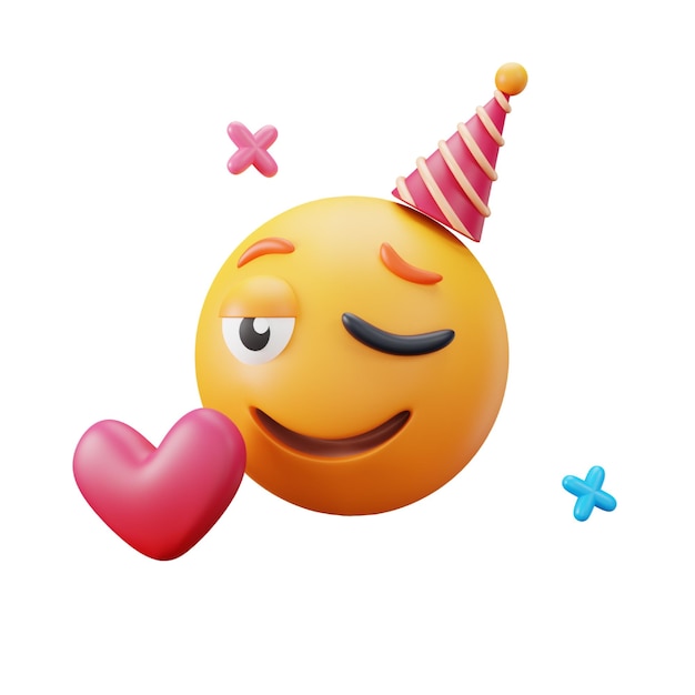 PSD flirty 3d icon for emoji party