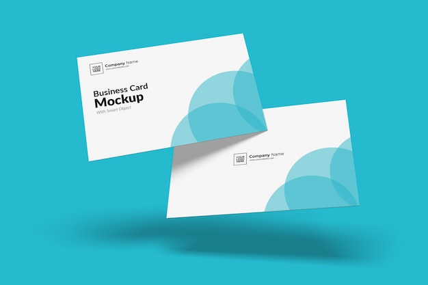 Floated Business Card Mockup