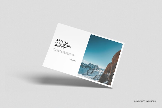 Floating a5 landscape flyer mockup