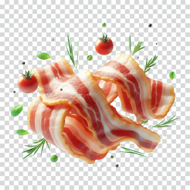 PSD floating bacon transparent background