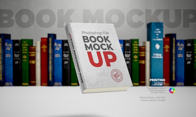 Floating book mockup