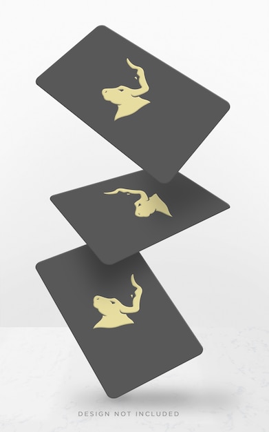 floating business card concept mockup 