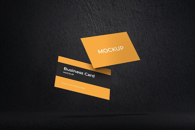 Floating business card mock up