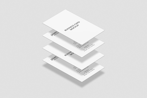 PSD floating business card mockup design