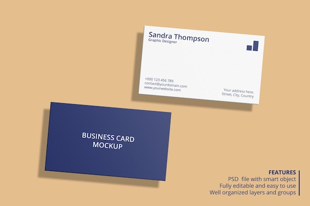 Floating business card mockup design