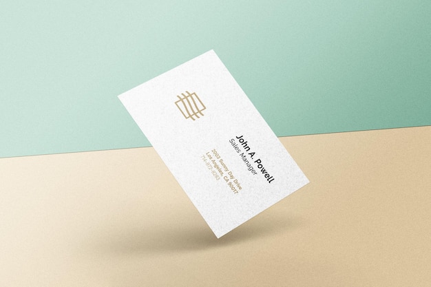 Floating business card mockup