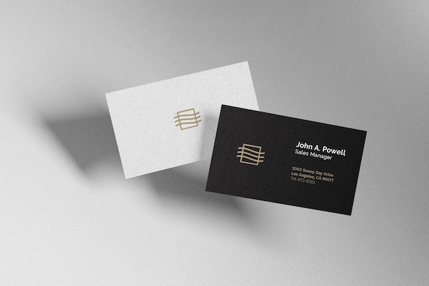 Floating business card mockup