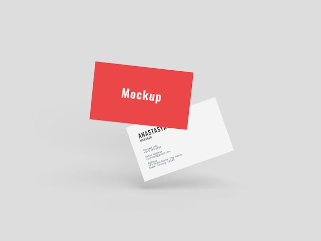 Floating business card mockup