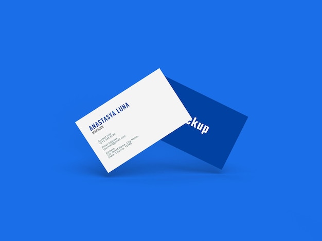 Floating business card mockup