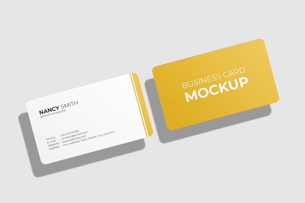 Floating business cards mockup