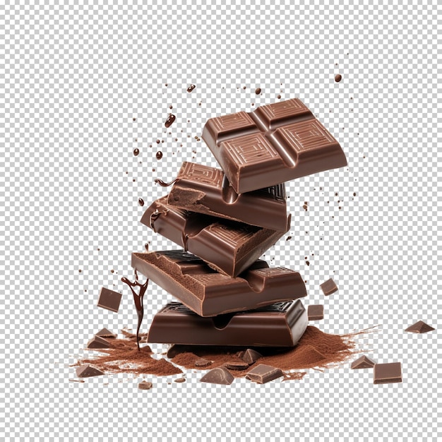 PSD floating chocolate splash caramel splash christmas chocolates candies transparent background