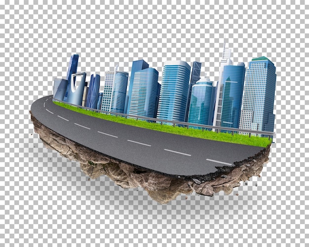 floating city on a road