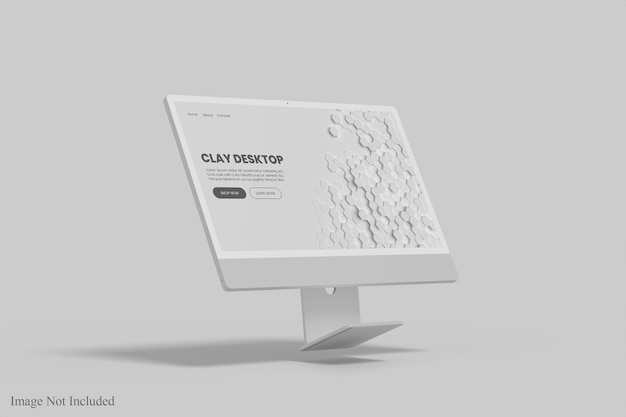 PSD design mockup desktop in argilla galleggiante