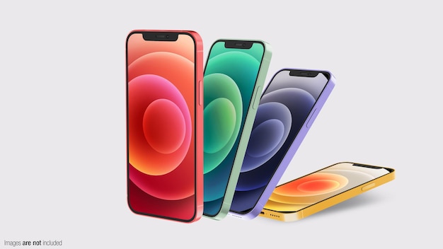 floating colorful phones 